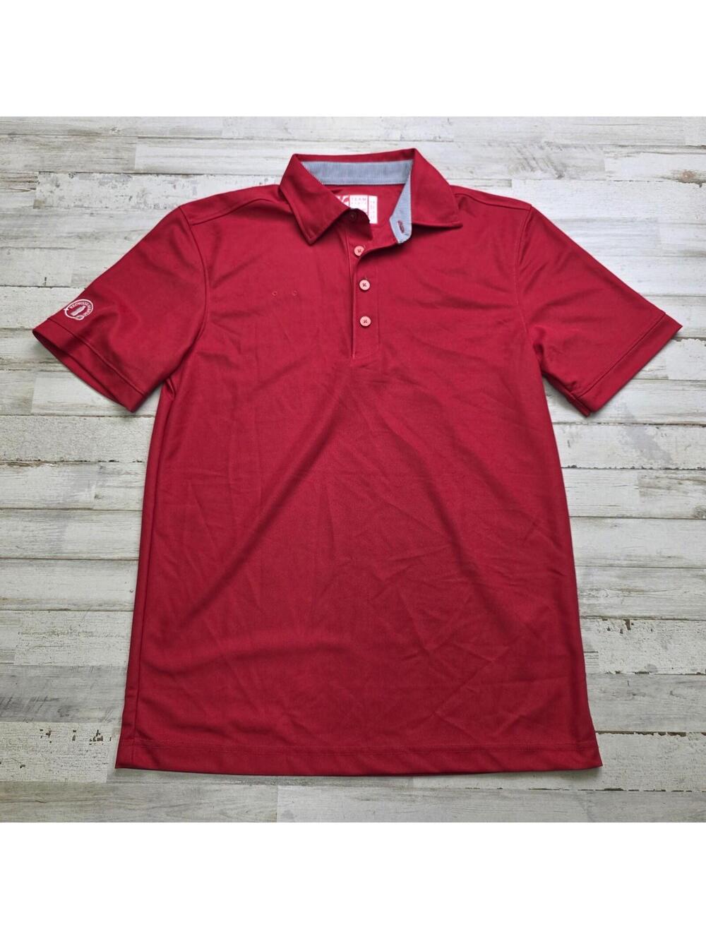 Chick-Fil-A Team Style Uniform Work Polo Shirt Oobe Mens MED Red Short Sleeve
